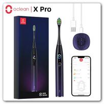 „Oclean X Pro Smart Sonic“ elektrinio dantų šepetėlio spalvotas ekranas IPX7 dantų balinimo šepetėlis, įkraunamas automatinis APP dantų šepetėlis, Oclean x Pro Purple