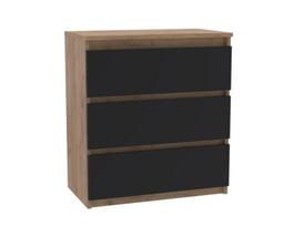 Ąžuolinė Craft komoda aukso spalvos juoda balta 3 stalčiai modernus gyvenamasis kambarys miegamasis biuras