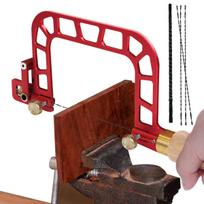 Rankinis pjūklas su kumšteliniu įtempikliu Aliuminio lydinio rėmas Pjūklas su deimantine viela Figūriniai pjūklai Keramika Stiklas Metalas Tikslus pjovimas Red and 12pc blades