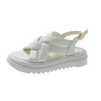 Platform Sandals Women's Korean Casual Flat Beach Shoes Female Sport Thick Sole Fashion Women's Shoes Sandalias 2024 35 balta