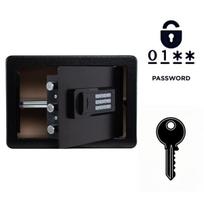 Šarvuotas Namų Seifas Su Elektronine Spyna Ir Raktu, 25X35X26 Cm, Juodas, 25x35x26 cm