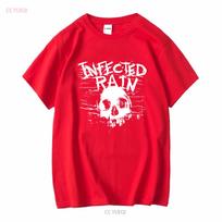 Infected Rain Alternatyvaus Metalo Grupės Logotipo Marškinėliai S 2XL vintažiniai skalbti madingi Kvėpuojantis viršus kasdieniam dėvėjimui universalus S