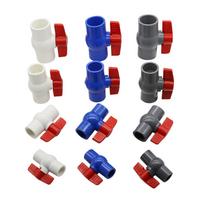 Vidinis skersmuo 20/25/32/40mm PVC rutulinis ventilis 3 spalvų pasirinktinai Slip santechnikos U-PVC rutulinis ventilis plastikinis remonto jungtis vamzdžio jungiklis blue ID 20mm