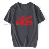 NAJAS Miles Davis trimito logotipas Spausdinti marškinėliai Vyriški Vasaros Stilingi marškinėliai Apvalus kaklas Trumpomis rankovėmis Medvilniniai viršutiniai drabužiai T-marškiniai Dideli dydžiai S