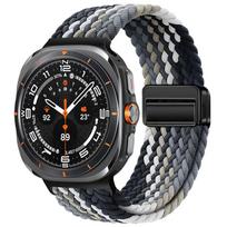 Nailono magnetinis sagties dirželis, skirtas Samsung Galaxy Watch Ultra 47mm, pintas Solo Loop apyrankė, skirta Galaxy Watch Ultra 47mm Correa Galaxy Watch Ultra gray