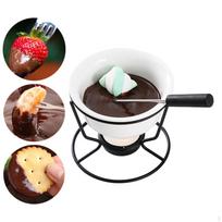 Cheese Fondue Pot with Forks Melting Mug Butter Heater Tealight Heated Chocolate Melter