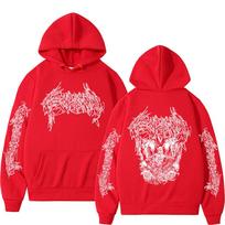 Rapper Ken Carson Hip Hop Oversized Hoodie Death Mosh A Great Chaos Skeleton Graphic Hoodies Men Women Vintage Street Sweatshirt S