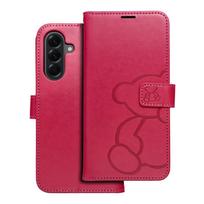 MEZZO Bookcase for SAMSUNG A56 5G, teddy bear magenta