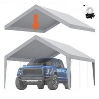Pakeičiamas automobilių stoginės tentas 396 x 610 cm, pilkas