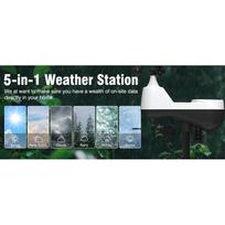 WiFi Išmani Meteorologinė Stotis su Lauko Jutikliu 7,5 Colio Spalvotas Ekranas Meteorologinė Stotis su Orai Prognoze Temperatūra EU Plug juoda