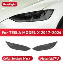 Skirta TESLA Model X 2017-2024 Automobilio priekinio žibinto dūminis juodas TPU apsauginė plėvelė Priekinio žibinto spalvos keitimo lipdukas Priedai Smoked black black