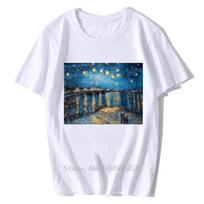Vincent Van Gogh Starry Night Over The Rhone Artist T Shirt Homme JOLLYPEACH BRAND New White Casual Short Sleeve Tshirt Men S