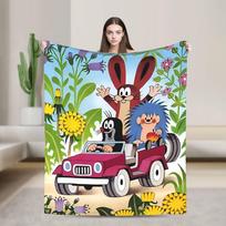 Mažasis kurmis   Šilta antklodė  Vaikiškas pliušinis pledas Estetiškas lauko flanelinis patiesalas Sofos lovos uždangalas 30x40in