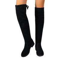 Women's Over The Knee Thigh High Flat Boot 42 juoda