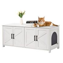 Katės kraiko spintelė Vevor KLCB-02, 119x46x50, balta
