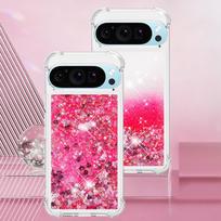 Blizganti skaidri skysto smėlio dėklas Google Pixel 10 Pro XL 9 8 Pro 10A 9A 8A 7A telefonui su oro pagalvėmis, apsaugantis nuo kritimo, smūgiams atsparus apsauginis dangtelis Funda Google Pixel 7a