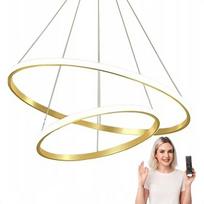 LED pakabinamas šviestuvas, auksinis 60CM su pulteliu, 3 spalvos