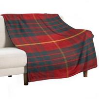 CAMERON CLAN RED-GREEN SCOTTISH TARTAN PLAID Throw Blanket Shaggy Designers Decorative Sofa Blankets 30x40in