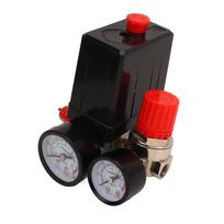 Oro kompresoriaus slėgio jungiklis 4 krypčių automatinio valdymo vožtuvo valdiklis 0–180 PSI su manometru