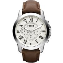 Fossil vyriškas Grant Chronograph kvarcinis laikrodis, odinis dirželis, trijų ciferblatų rodymas, verslo ir laisvalaikio stilius FS4735 balta