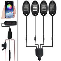 4/6/8 viename RGB LED roko šviesos, valdomos per Bluetooth suderinama programėle, sinchronizuojamos su muzika, automobilio važiuoklės apšvietimas, apatinis apšvietimas, vandeniui atsparios neoninės šviesos 4 IN 1