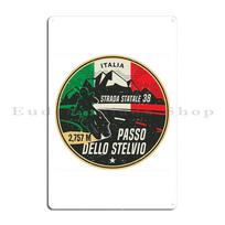 Passo Di Giau Stelvio Perėja Retro Motociklo Marškinėlių Lipdukas Italijos Vėliavos Spalvos Metalinis Spausdintas Namų Sienų Tapyba Klubas Skardinis Ženklas Plakatas 20x30cm