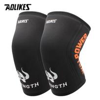 Aolikes 7Mm Neoprene Knee Sleeves For Weightlifting (Pair) Compression Knee Brace Support For Squats Crossfit Training Workout M