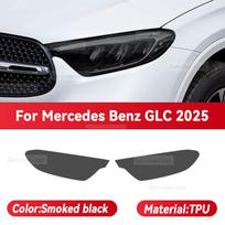 For Mercedes Benz GLC 2025 Car Headlight TPU Protective Film Front Light Tint Change Color Cover Sticker Accessories Smoked black