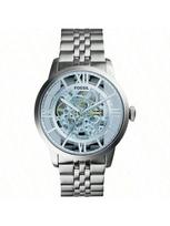 Fossil Townsmatic Automatinis Mechaninis Vyriškas Laikrodis su Skeletiniu Ciferblatu, Nerūdijančio Plieno Apyrankė, Tuščiaviduris Ciferblatas, Tinka Kasdieniam Dėvėjimui, Kaip Dovana ME3073 mėlyna
