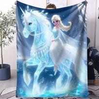 Flanelinis pledas Frozen Elsa Anna Olaf Animacinis minkštas užklotas Vaikų miegamojo sofos lauko stovyklavietės Kalėdų gimtadienio dovana Kasdieniam naudojimui 30x40in