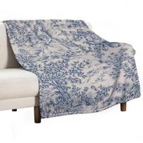 Mėlynas Toile de Jouy pledas sofai-lovai trečiadienio pledai ir patalynė Pledai 30x40in gray