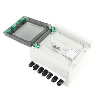 Saulės PV sujungimo dėžė 2 eilutės Apsauga nuo perkrovos Automatinis jungiklis 2 įėjimai 1 išėjimas DC550V IP65 Vandeniui atspari su MPPT keitikliu