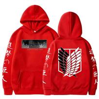 Hot Anime Attack on Titan Hoodies Levi Shingeki Be Kyojin Print Hooded Vyriški Moteriški drabužiai Didelio dydžio megztinis Harajuku megztinis L