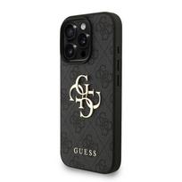 GUESS PU 4G Metal Logo Strap Case for iPhone 16 Pro Max / Black