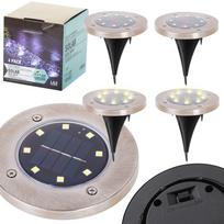 Saulės šviesos antžeminės lempos 8 LED, 4 vnt., šiltai balta