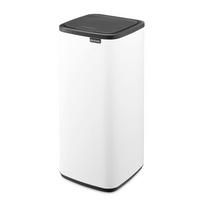 Baltos spalvos šiukšliadėžė iš plieno, galima atidaryti palietus 30 l Bo Touch – Brabantia