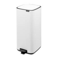 Baltos spalvos šiukšliadėžė iš plieno su pedalu 30 l Bo – Brabantia