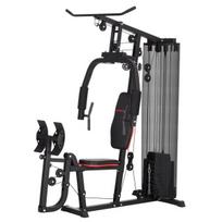 Daugiafunkcė treniruoklių stotis su 45 kg svoriais, juoda