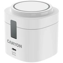 Kompaktiškas belaidis įkrovimo stovas su maksimalia 30 W galia 65 W įkrovikliu ir 1 m laidu 4 in 1 Wireless Charging Stand Baltas CNS-WCS405W CANYON