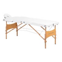 Sulankstomas medinis masažo stalas BALANCE Lux, 3 dalių, 190 × 70 cm, baltas