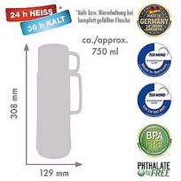 Rotpunkt Glass thermos, capacity 0.750 l, polar-el.-summer squash (white-yellow) 40 3/4 PES