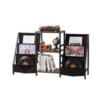 3 pakopų muzikos grotuvų stovas su vinilo laikikliu