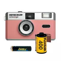 Novocolor Swiss+Go 35mm Analog Camera Pink (incl. Film, Case & Battery)