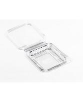 Indelis salotoms, kvadratinis, su dangteliu, PET, 11,5 x 12,5 x H 2,5 cm,150 ml, 100 vnt.