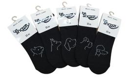 Unisex labai trumpos kojinės be Snazzy ST-05, šuniukai, 5 vnt. juodos, 33-35