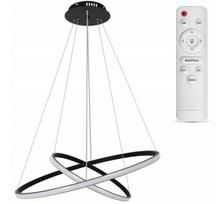 LED pakabinamas šviestuvas 40cm juodas 72W 5760lm, su pulteliu, reguliuojama spalva ir aukštis, modernus Loft