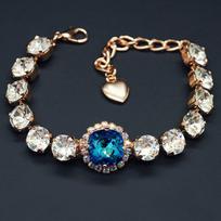 Apyrankė moterims DiamondSky „Glare III (Bermuda Blue)“ su Swarovski kristalais
