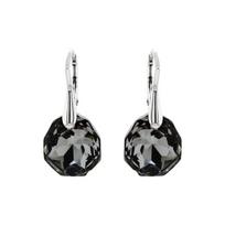 Sidabriniai auskarai moterims DiamondSky „Frozen Edges (Silver Night)" su Swarovski kristalais