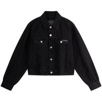 Calvin Klein Classic Vintage Cotton Denim Jacket Women Jackets Black 40WL744 M black