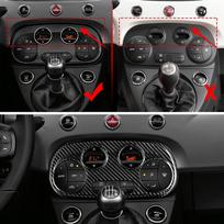 Tikra kietos anglies pluošto medžiaga Abarth 595 695 595C 695C 2012-2022 2023 2024 Fiat 500 500C 2008-2024 AC skaitmeniniam/rankiniam klimatui